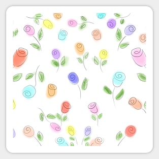 colorful roses Sticker